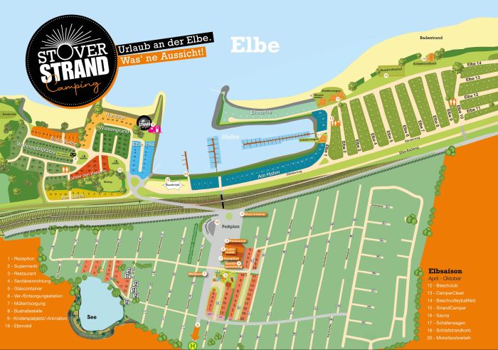 Platzplan und Lageplan von Stover Strand Camping