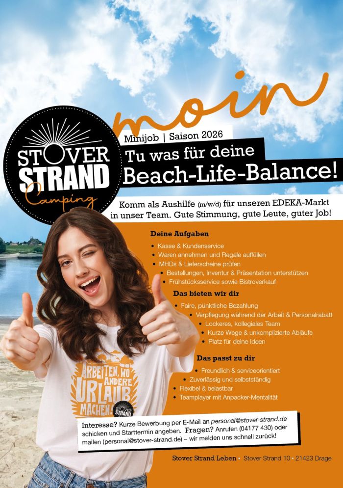 Wir suchen dich als Aushilfe für den Frischemarkt am Stover Strand - komm ins Team